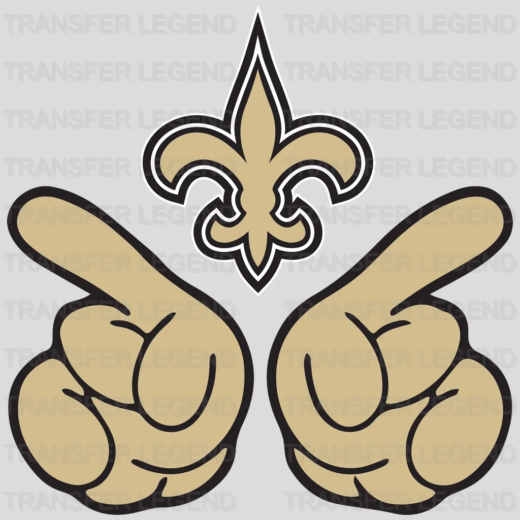 New Orleans Saints football‑shaped icon with central fleur‑de‑lis, NFL design - DTF Heat Transfer