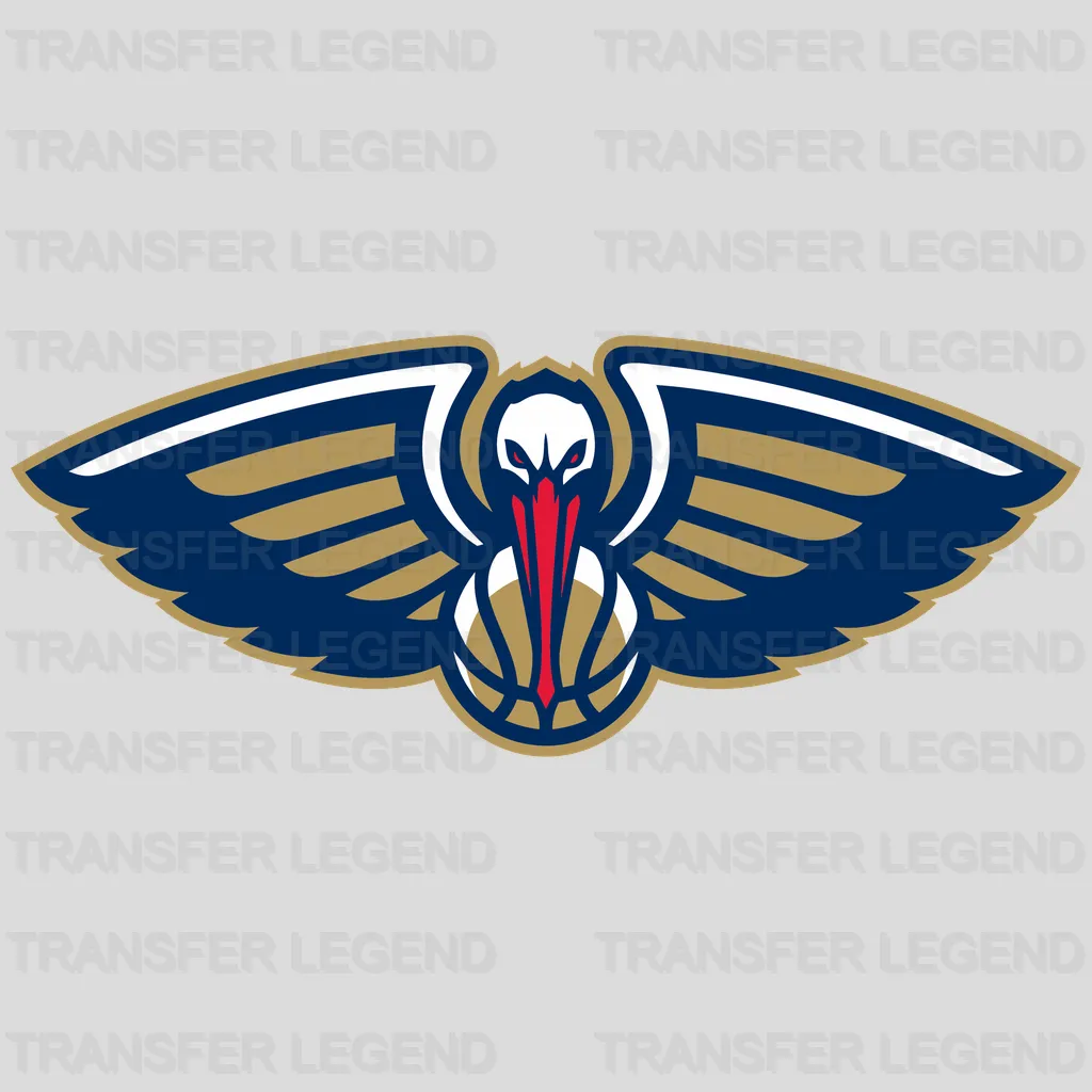 New Orleans Pelicans Flying Pelican Logomark NBA Design - DTF Heat Transfer
