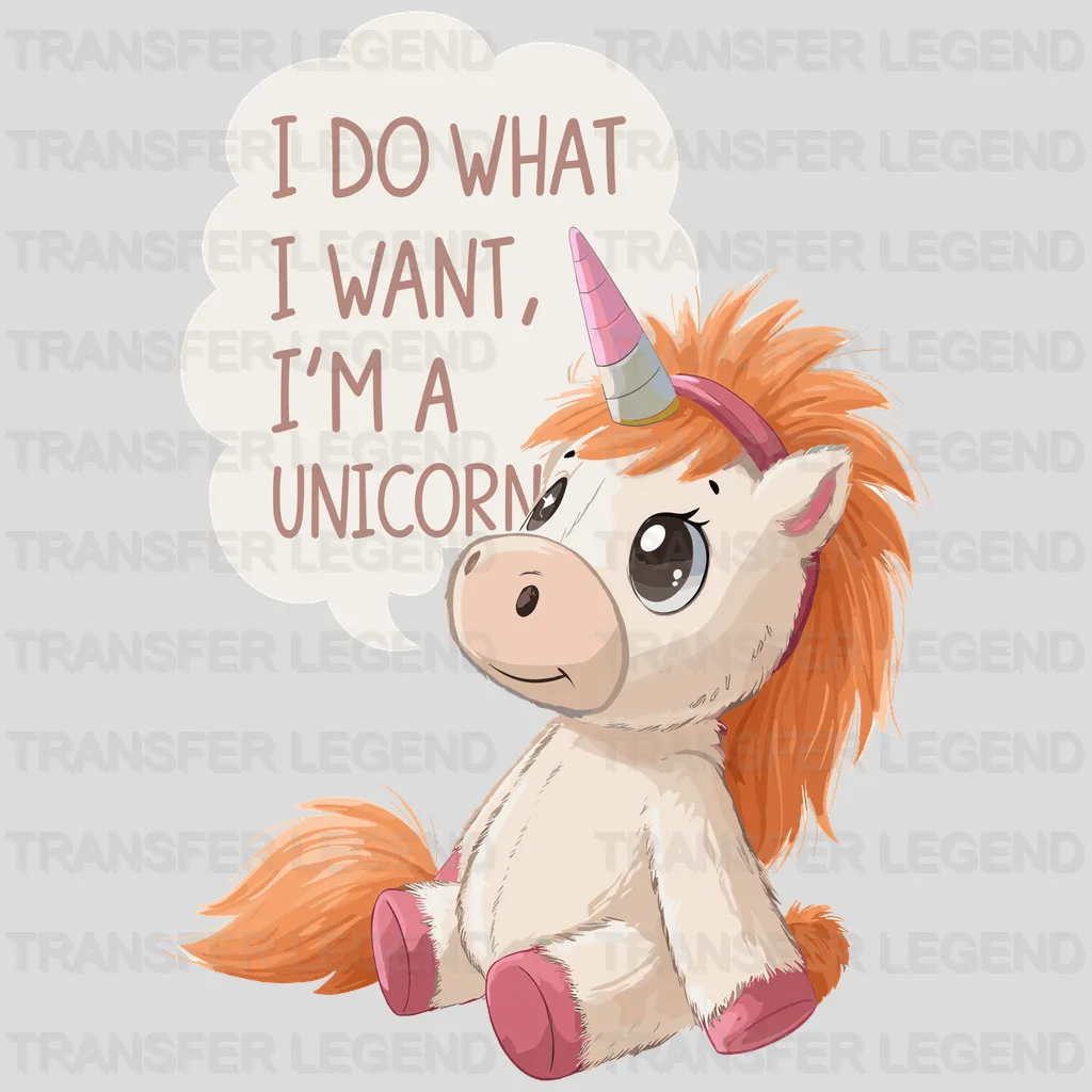 I Do What I Want Unicorn Design - DTF Heat Transfers - transferlegend