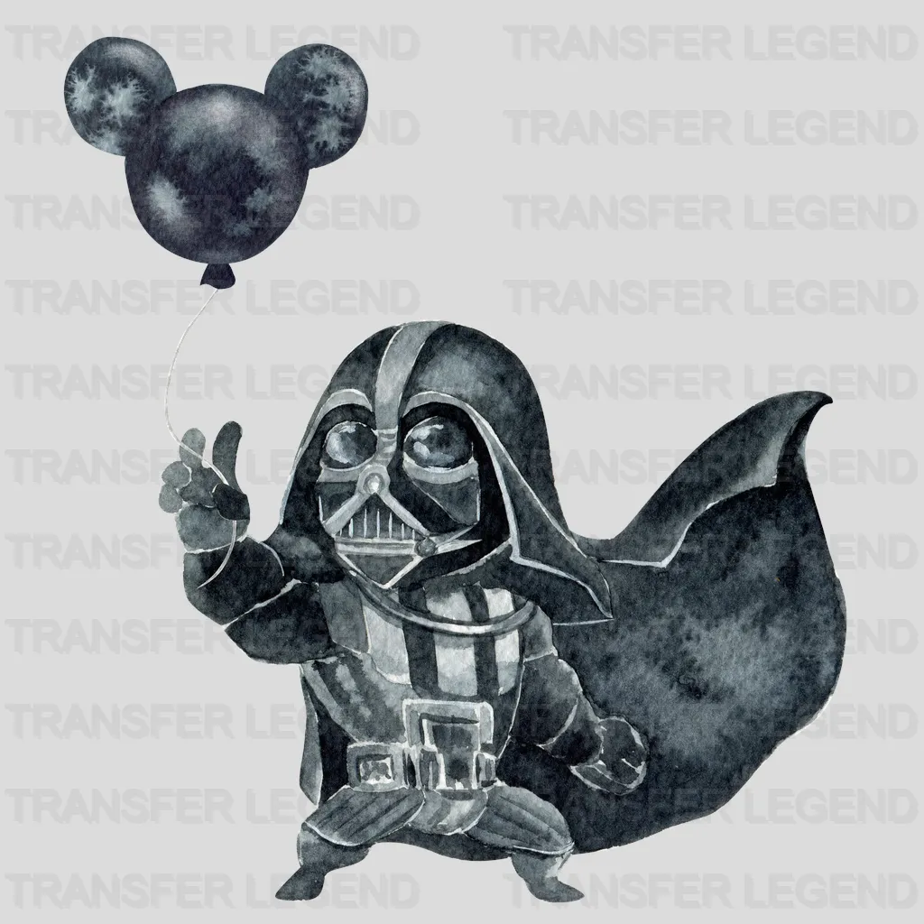 Vader with Balloon Watercolor Design - DTF heat transfer - transferlegend