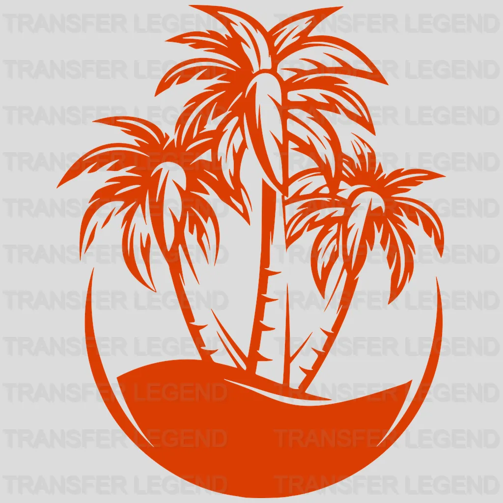 Orange Palm Trees Summer UV DTF Transfer Cup Wrap UV DTF Sticker - transferlegend