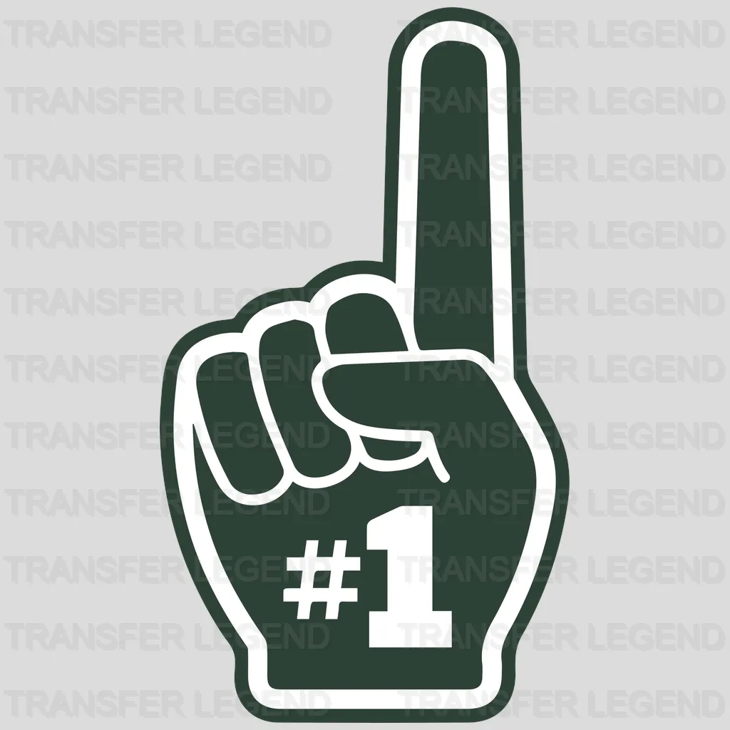 New York Jets #1 Foam Finger Graphic NFL Design - DTF Heat Transfer