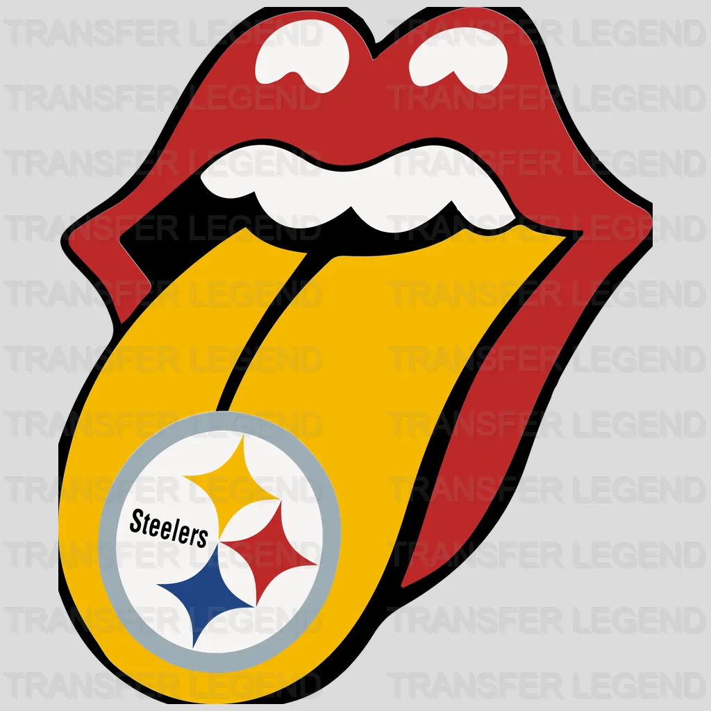 Pittsburgh Steelers female fan leaning on “For Life” text, NFL design - DTF Heat Transfer