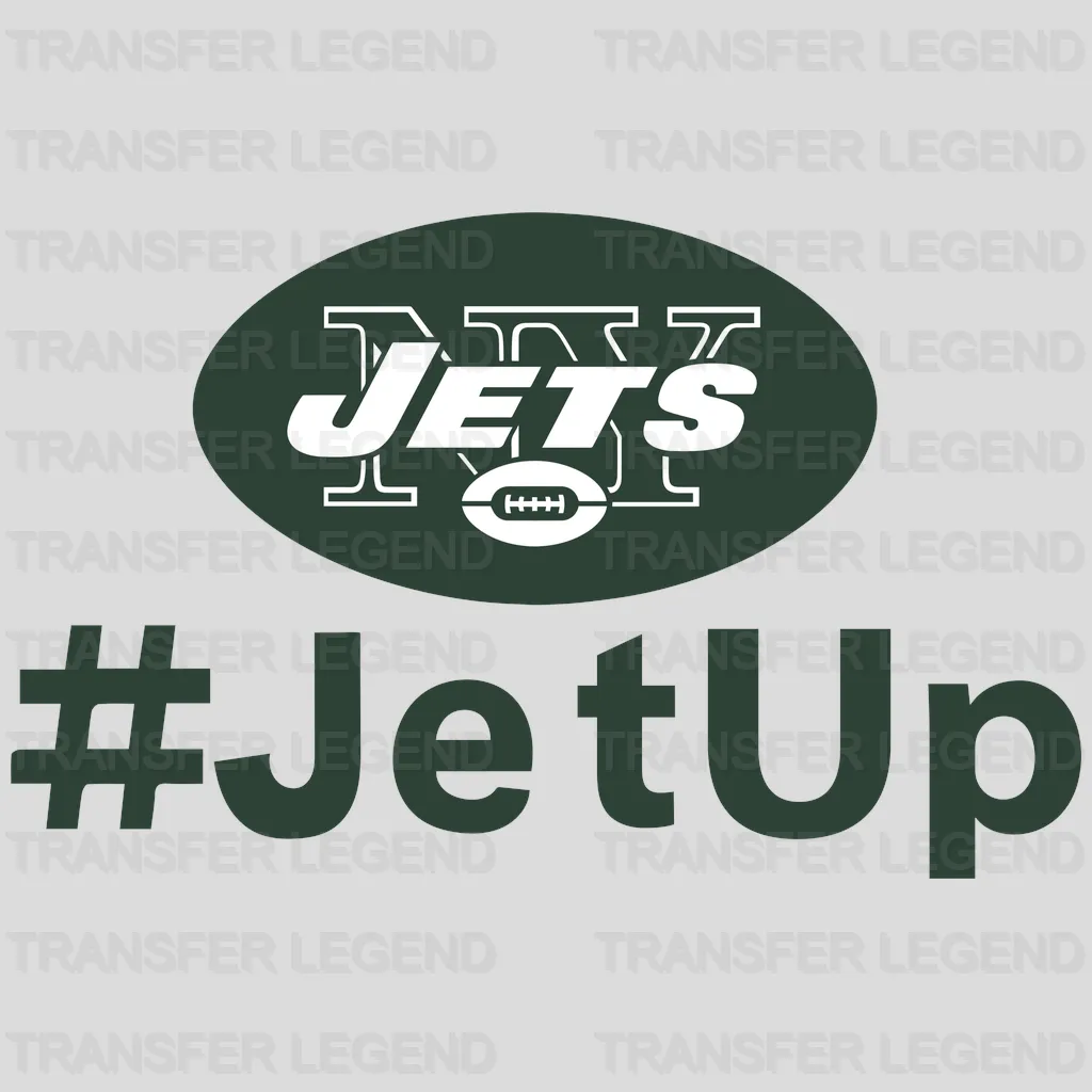 New York Jets #JetUp Hashtag with Oval Badge NFL Design - DTF Heat Transfer