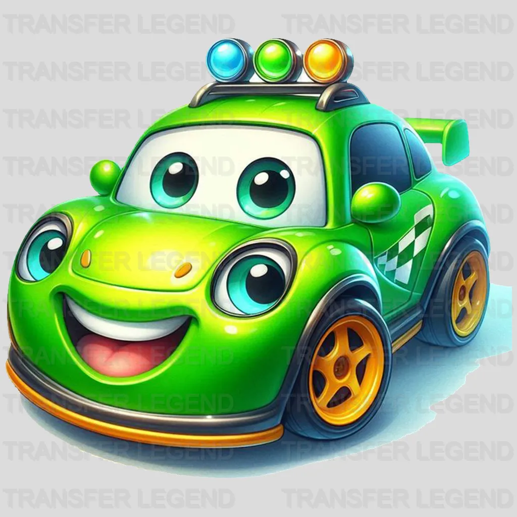 Green Police Car Disney Designs - DTF Heat Transfers