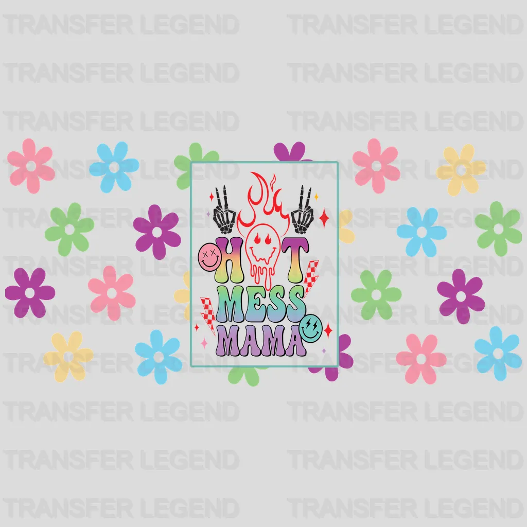 Hot Mess Mama Mother's Day UV DTF Transfer Cup Wrap UV DTF Sticker - transferlegend