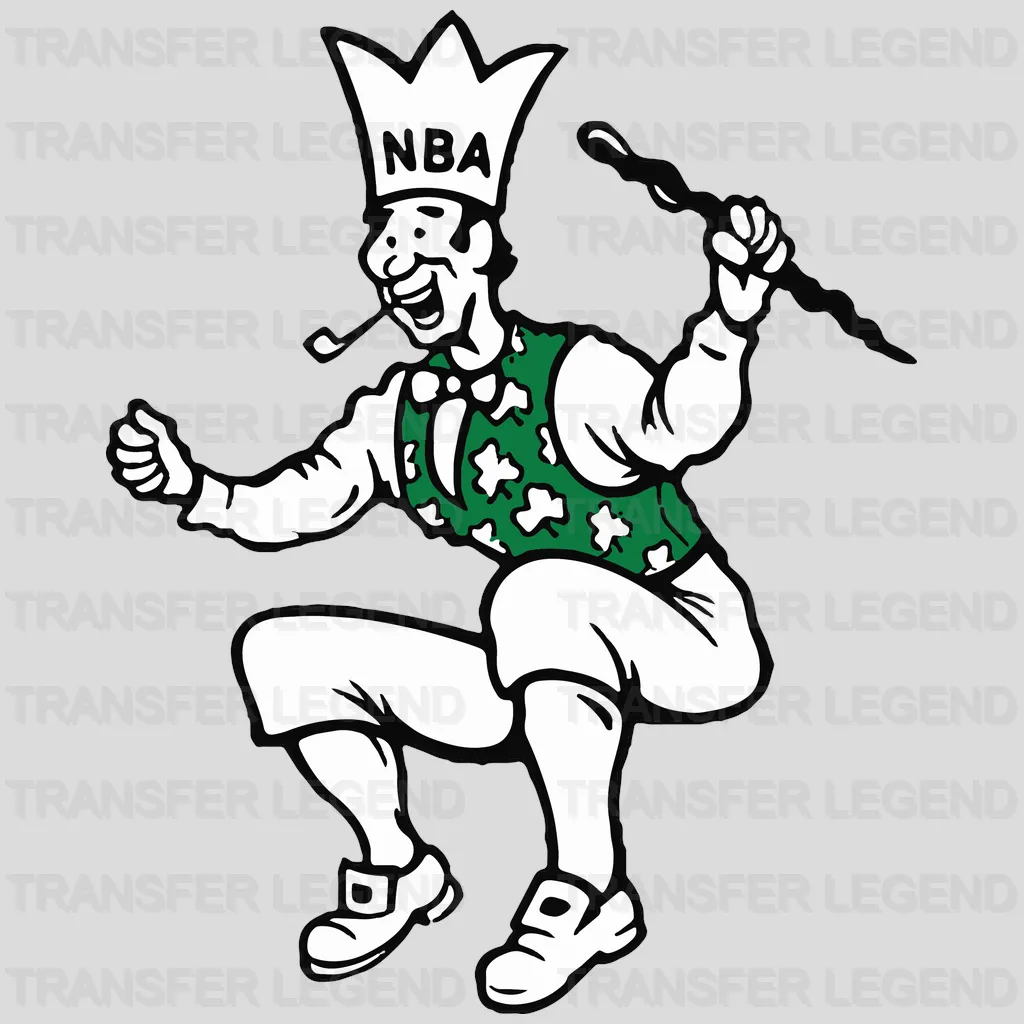 Boston Celtics Retro Lucky Silhouette Dribbling NBA Design - DTF Heat Transfer