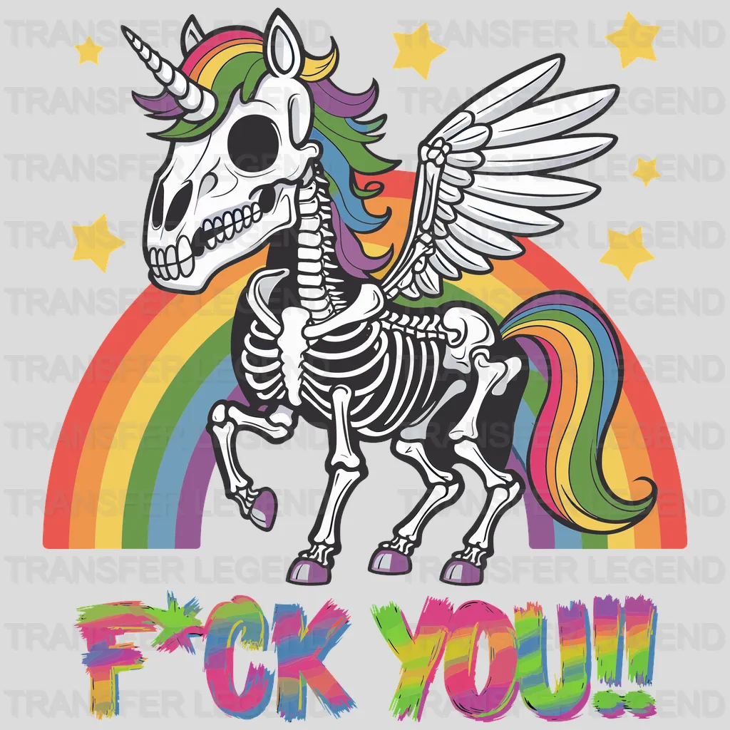F**K You Unicorn Design - DTF Heat Transfers - transferlegend