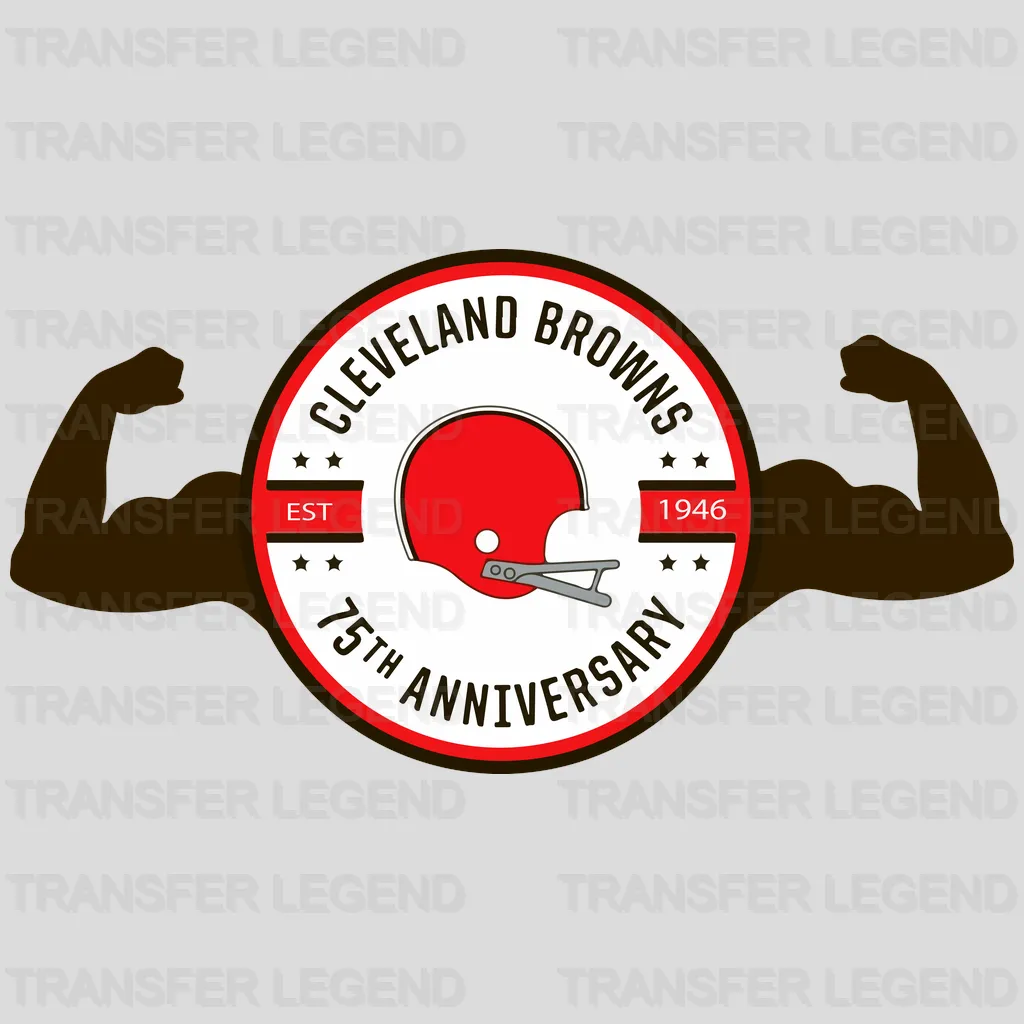 Cleveland Browns 75th Anniversary Mug Badge NFL Design - DTF Heat Transfer