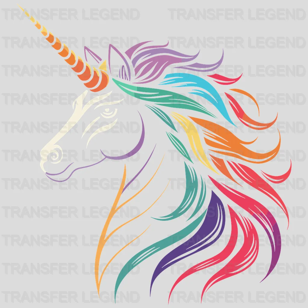 Stylish Unicorn Design - DTF Heat Transfers - transferlegend