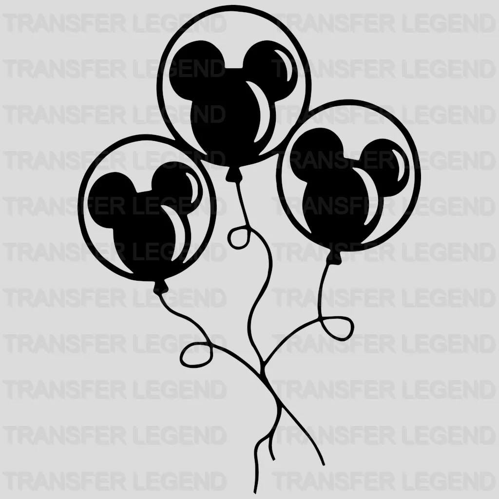 Mouse Head Balloons Design - DTF heat transfer - transferlegend
