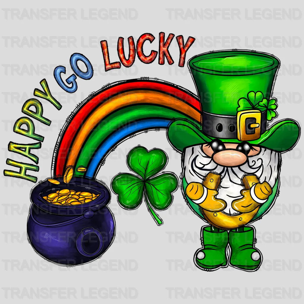 Happy Go Lucky St. Patrick's Day Design - DTF heat transfer - transferlegend