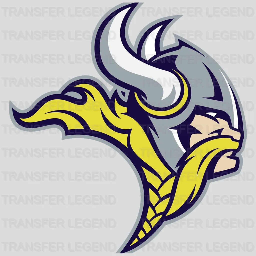 Minnesota Vikings Split‑Skull Sugar Skull Emblem NFL Design - DTF Heat Transfer