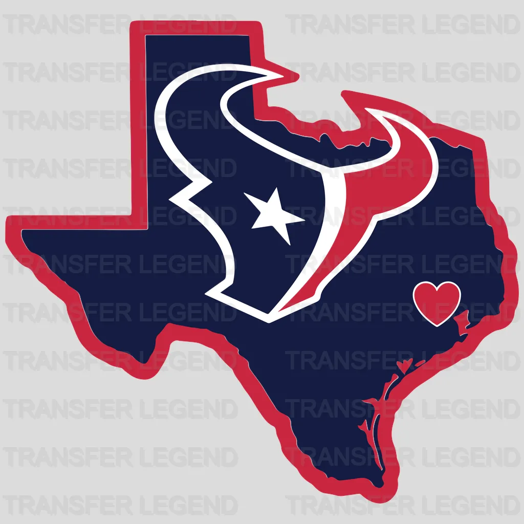 Houston Texans Flag‑Mask Bandit Emblem NFL Design - DTF Heat Transfer