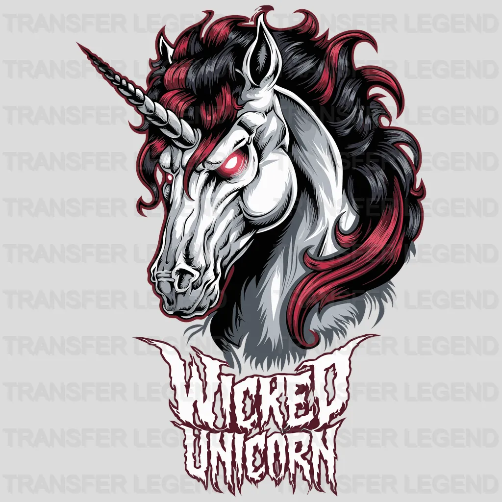 Wicked Unicorn Design - DTF Heat Transfers - transferlegend