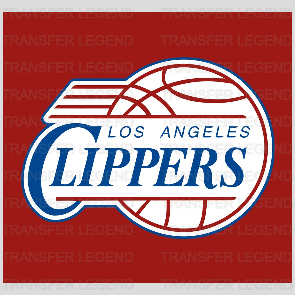 Los Angeles Clippers Retro Streak Ball Logo NBA Design - DTF Heat Transfer