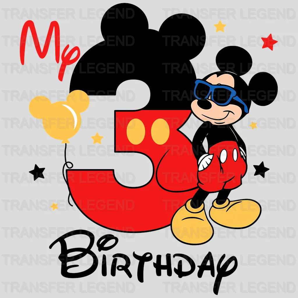 My 3 Birthday Disney Designs - DTF Heat Transfers