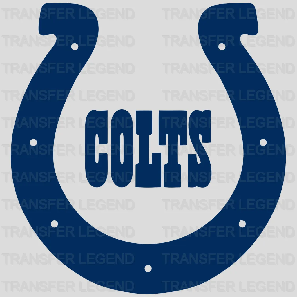 Indianapolis Colts Shield Crest Wordmark NFL Design - DTF Heat Transfer