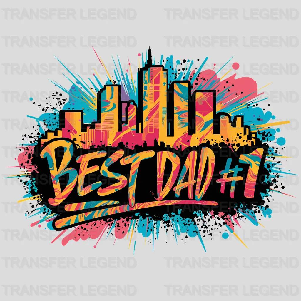 Best Dad #1 Fathers Day Design - DTF Heat Transfers - transferlegend
