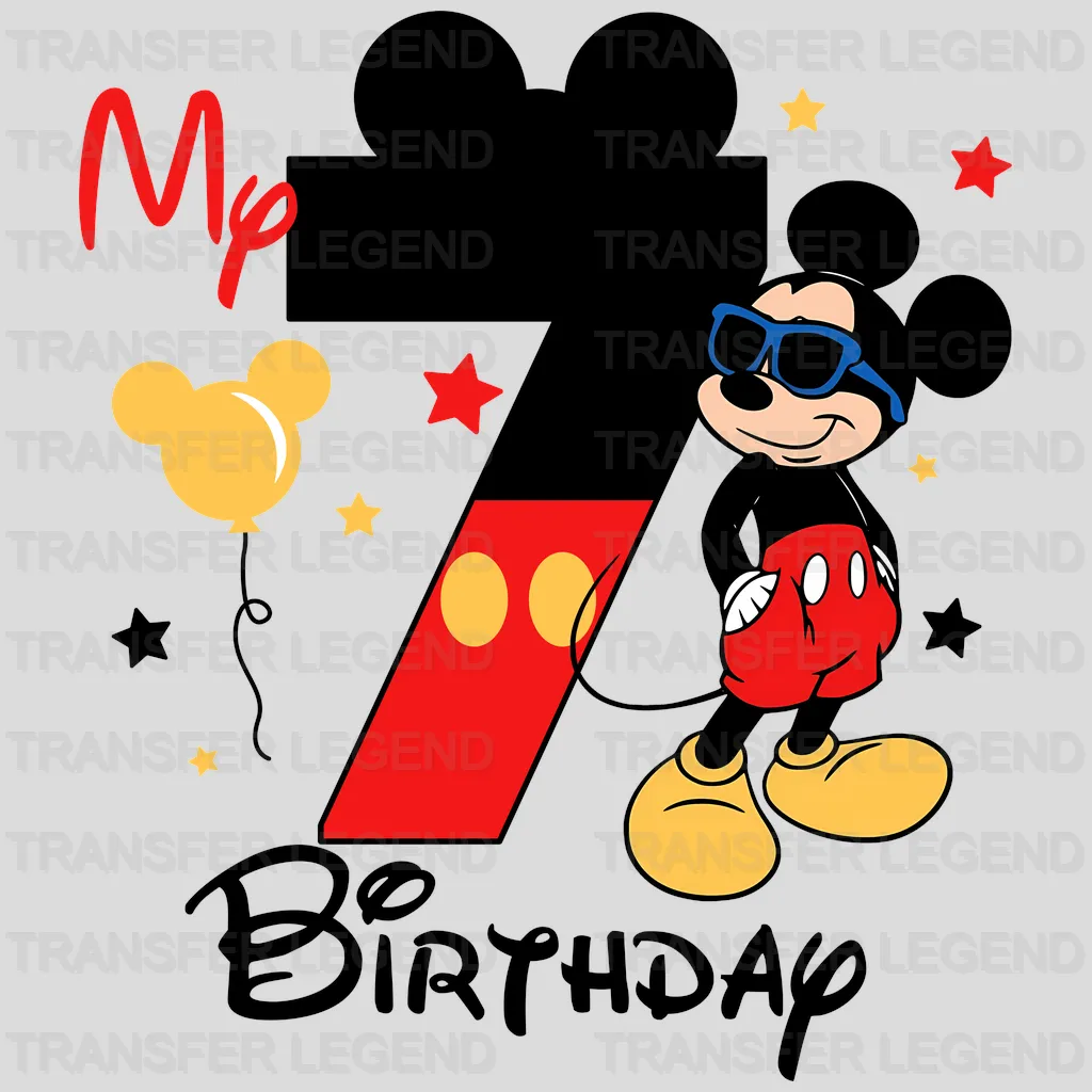 My 7 Birthday Disney Designs - DTF Heat Transfers