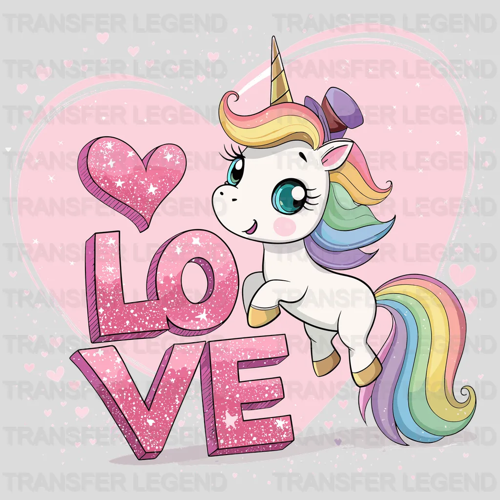 Love Unicorn Design - DTF Heat Transfers - transferlegend