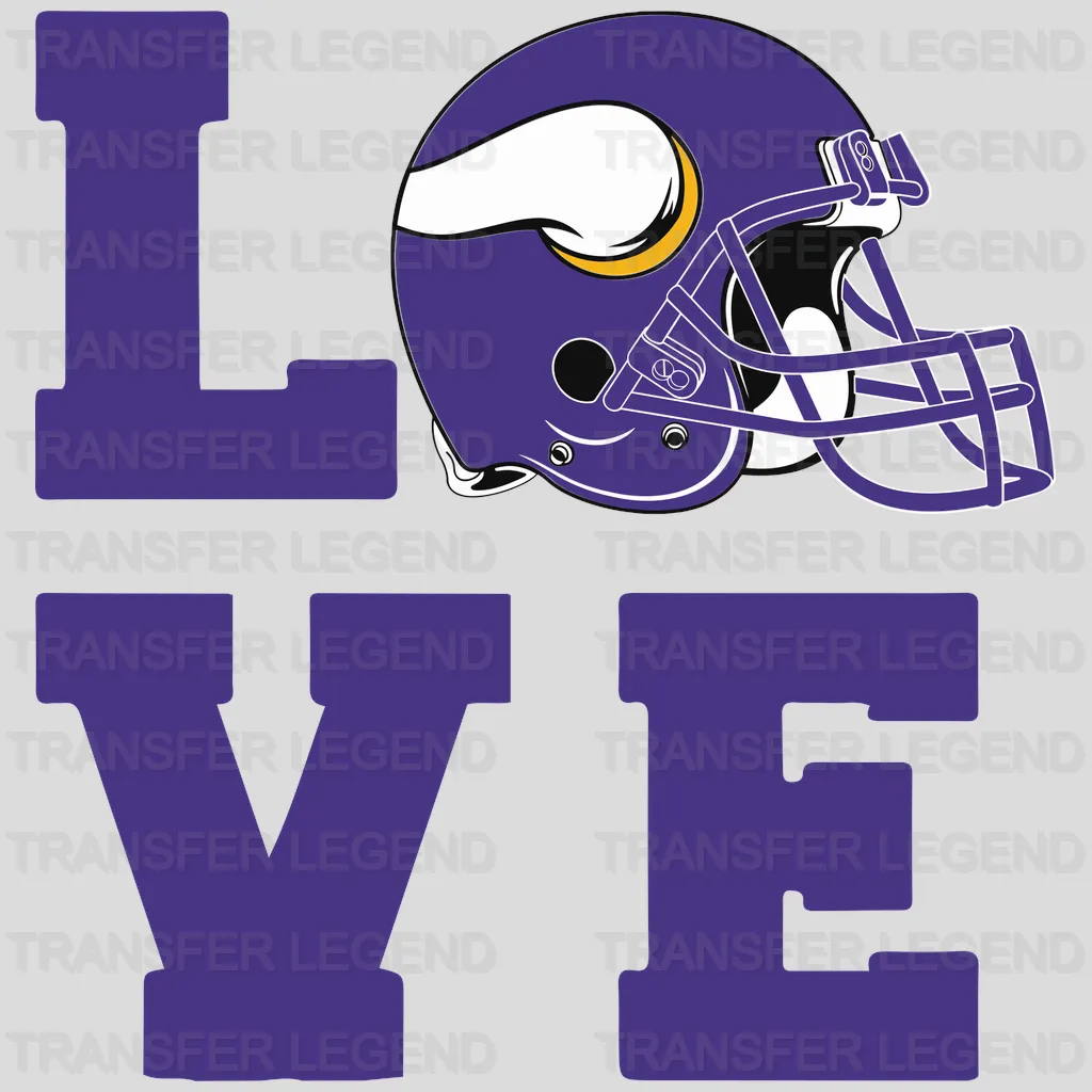 Minnesota Vikings Heart‑Laces Football Emblem NFL Design - DTF Heat Transfer