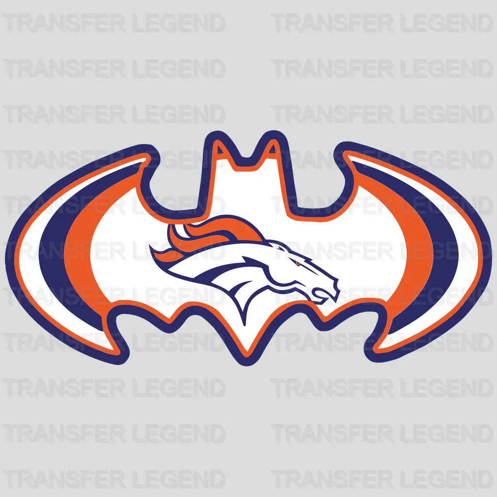 Denver Broncos Bat Silhouette Logo NFL Design - DTF Heat Transfer