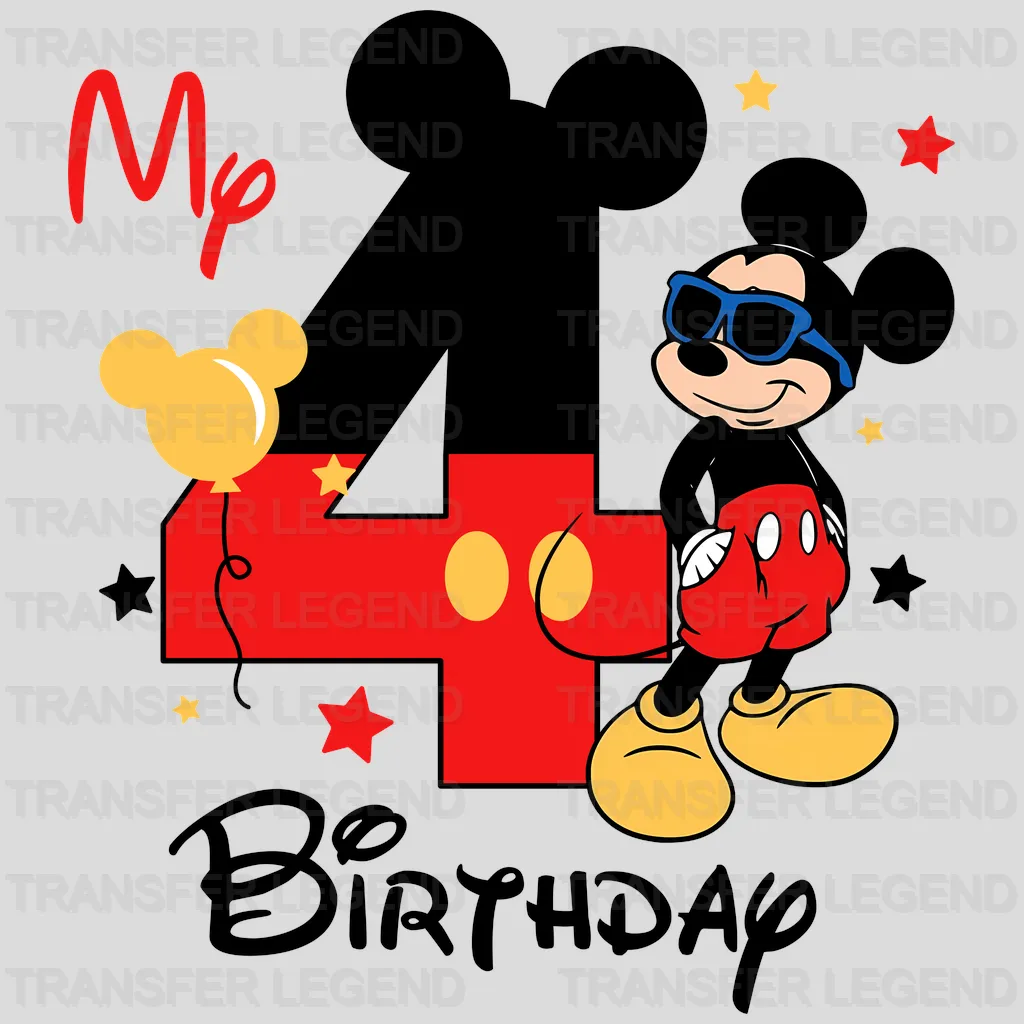 My 4 Birthday Disney Designs - DTF Heat Transfers