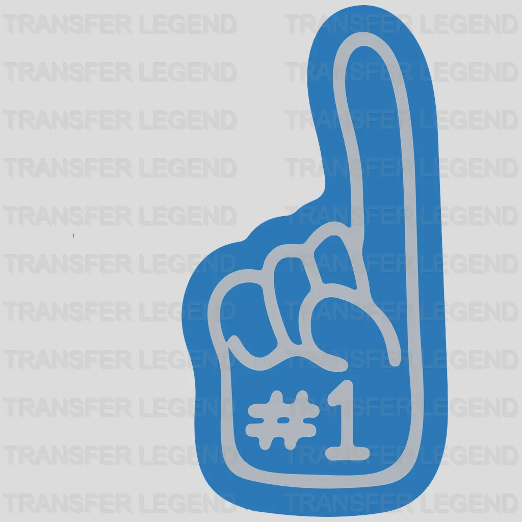 Detroit Lions #1 Foam Finger Graphic NFL Design - DTF Heat Transfer