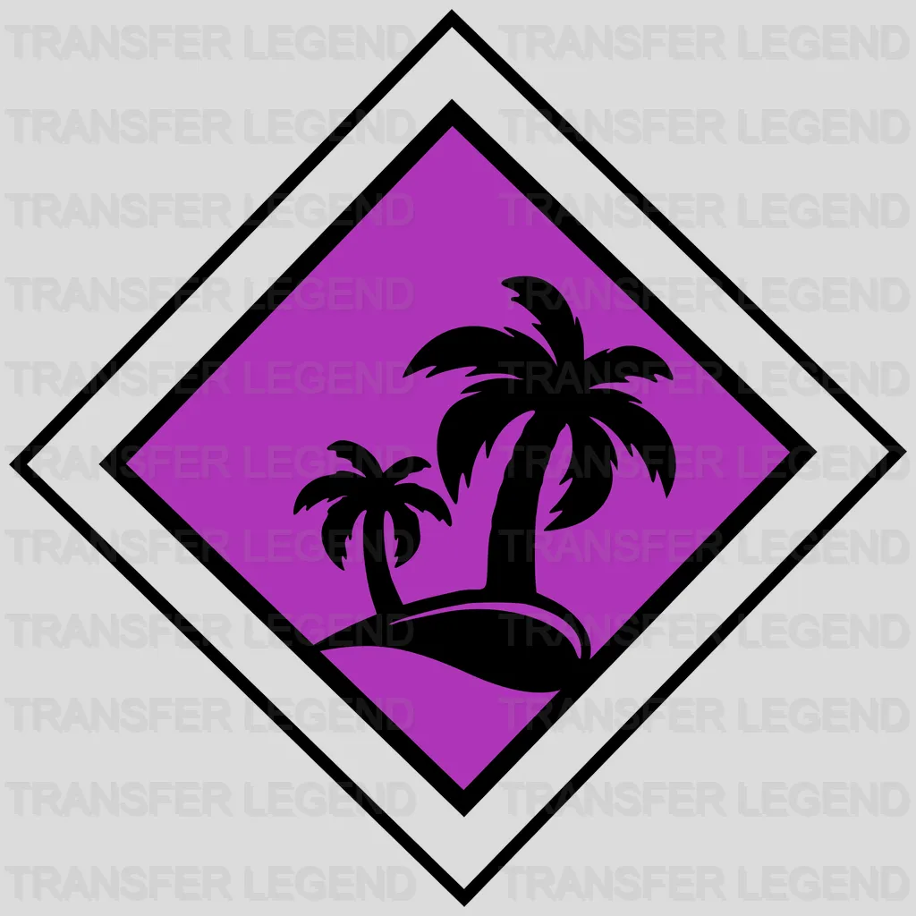 Purple Palm Trees Summer UV DTF Transfer Cup Wrap UV DTF Sticker - transferlegend