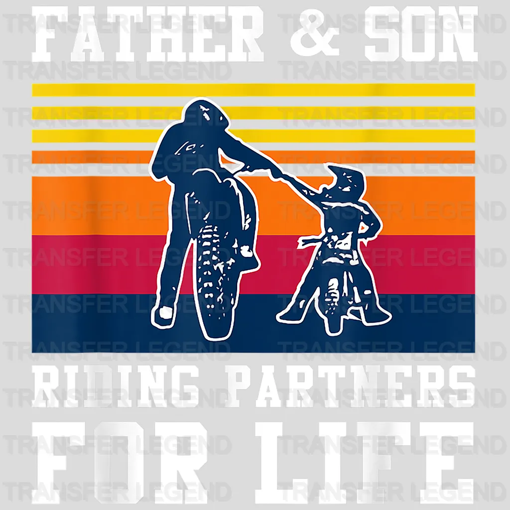Father And Son Riding Partners For Life Design - DTF heat transfer - transferlegend