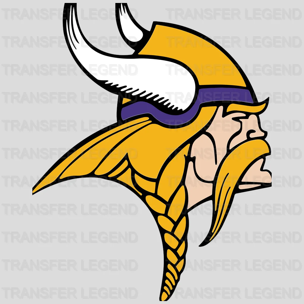 Minnesota Vikings Hand‑Drawn Diva Portrait NFL Design - DTF Heat Transfer