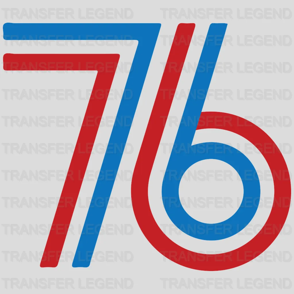 Philadelphia 76ers Bold 76 Stripe Mark NBA Design - DTF Heat Transfer