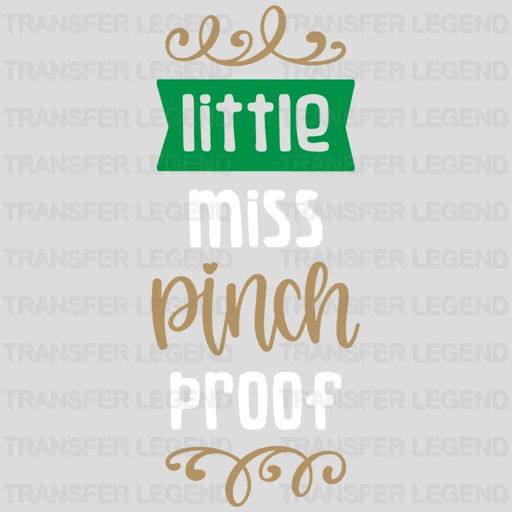 Little Miss Pinch Proof St. Patrick's Day Design - DTF heat transfer - transferlegend