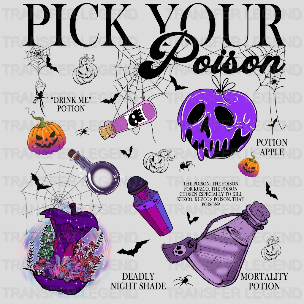 Pick Your Poison Disney Designs - DTF Heat Transfers