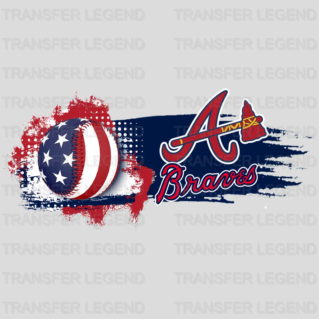 Atlanta Braves MLB Torn Flag Effect Logo Graphic - DTF Iron On Transfer