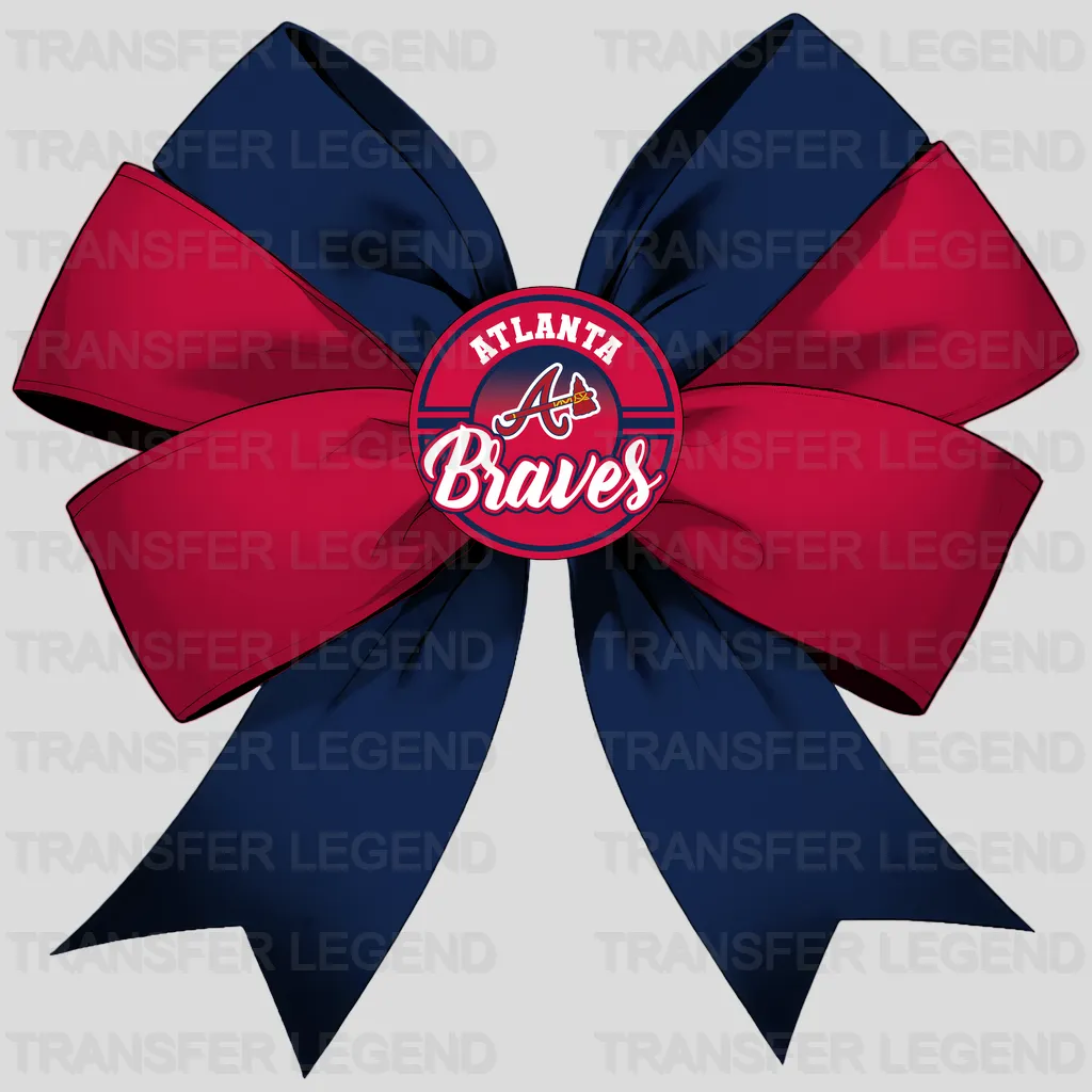 Atlanta Braves MLB Text Logo With Tomahawk Dark - DTF Iron On Transfer