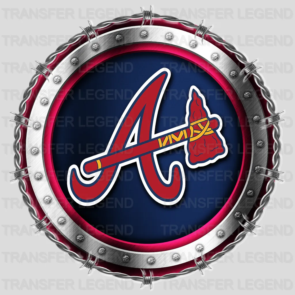 Atlanta Braves MLB Chrome Metal Circle Badge 3D - DTF Iron On Transfer
