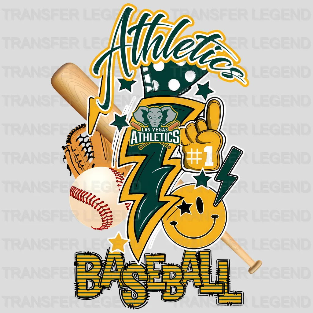 Oakland Athletics MLB Cartoon Bobblehead Player Character - DTF Iron On Transfer