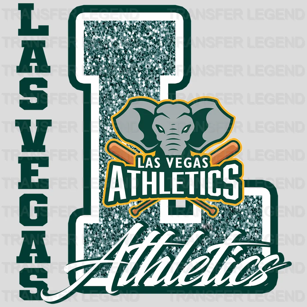 Oakland Athletics MLB Glitter Chenille Letter A Logo - DTF Iron On Transfer