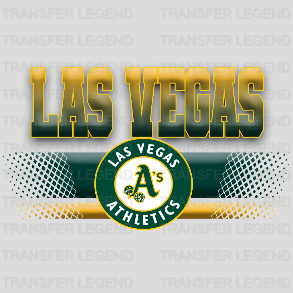 Oakland Athletics MLB Las Vegas Athletics Metallic Bar Logo - DTF Iron On Transfer