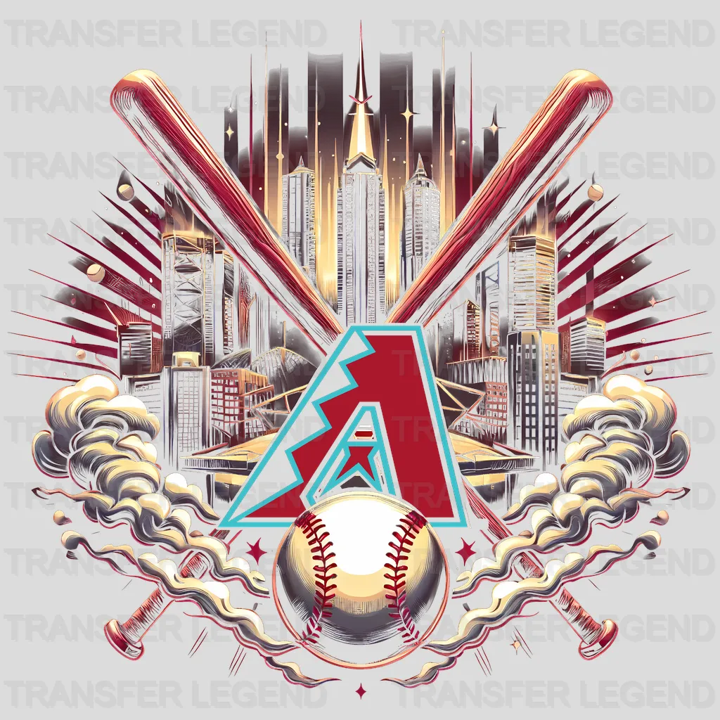 Arizona Diamondbacks MLB Crossed Bats Shield Emblem - DTF Iron On Transfer