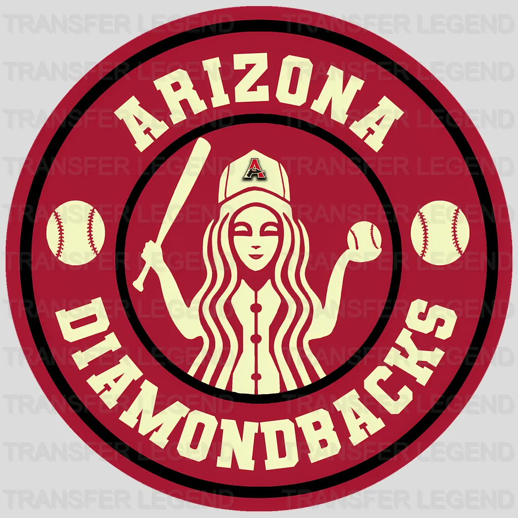 Arizona Diamondbacks MLB Circle Badge Girl Silhouette Logo - DTF Iron On Transfer