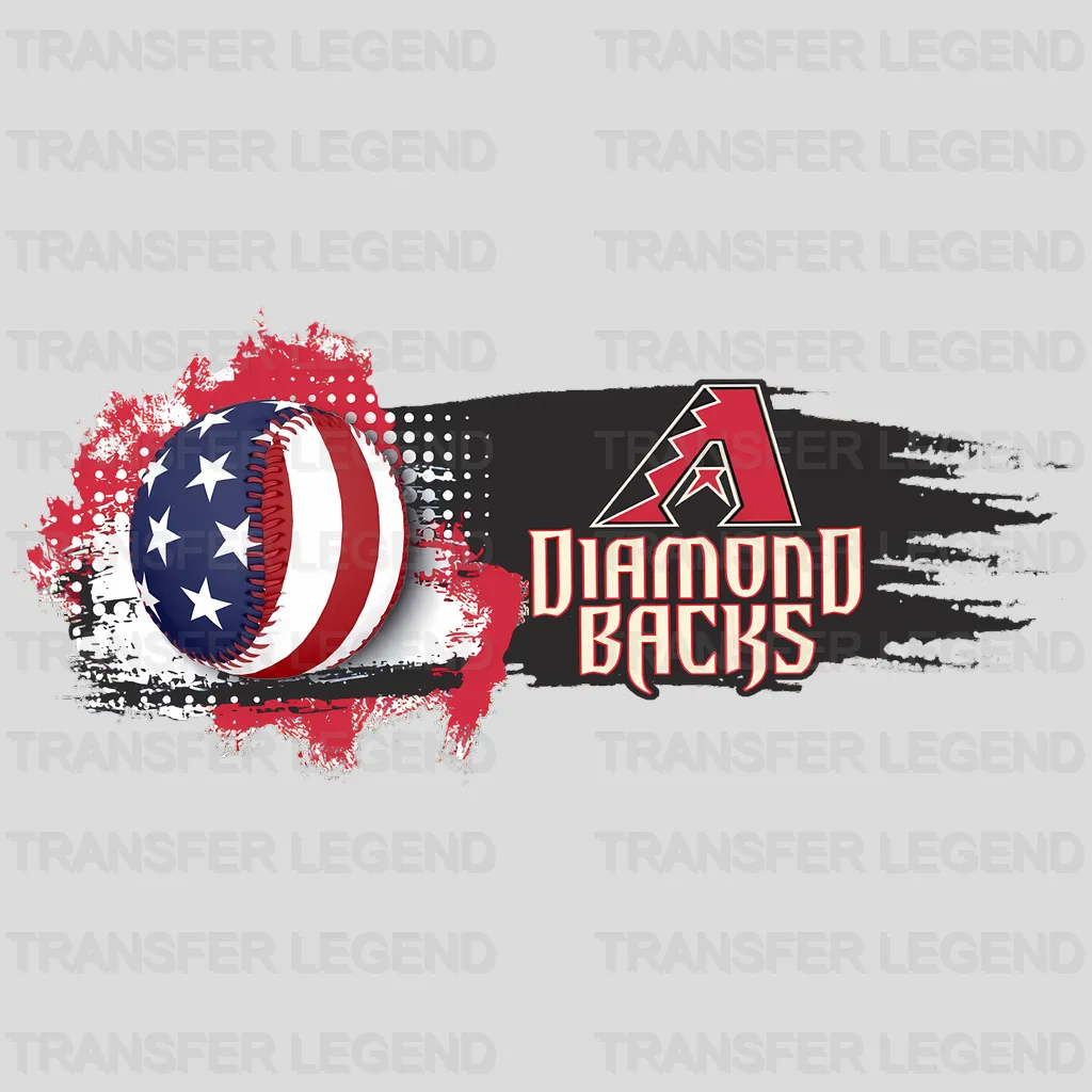 Arizona Diamondbacks MLB Small Logo With Flag Background - DTF Iron On Transfer