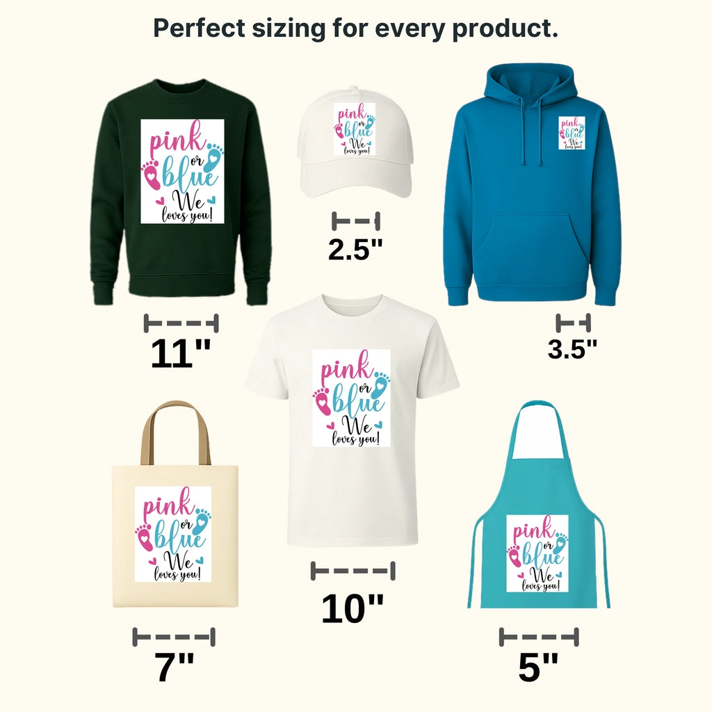 Pnk or Ble We Loves You Design - DTF Heat Transfer - transferlegend