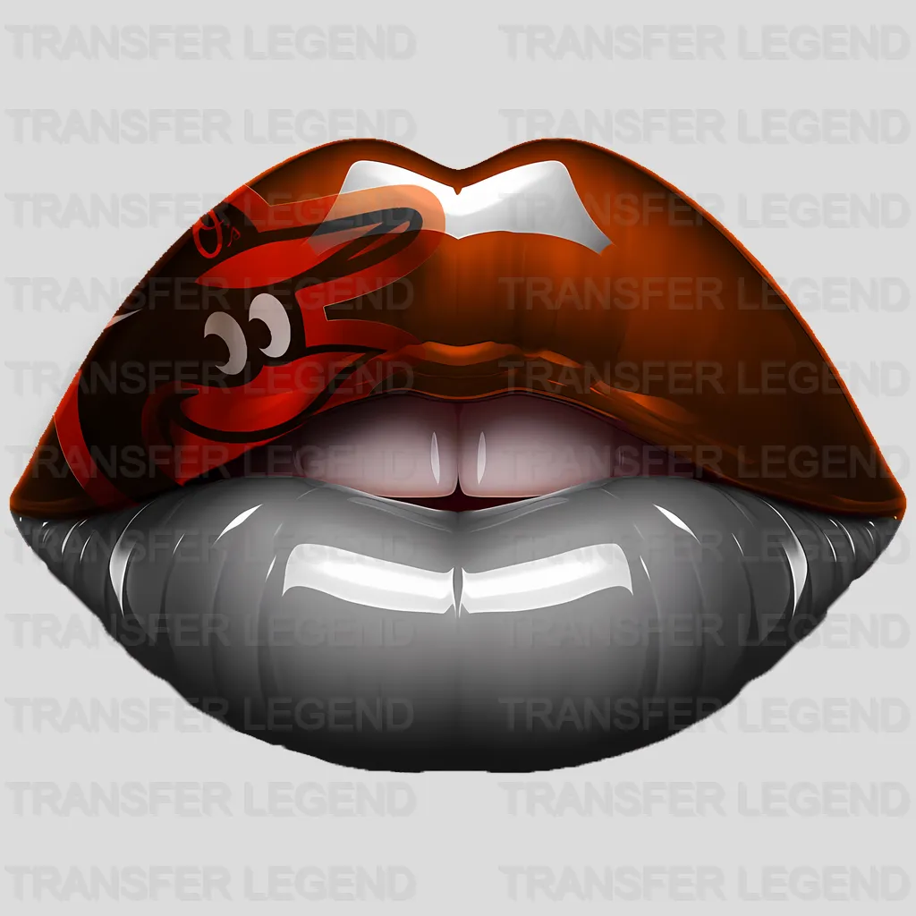 Baltimore Orioles MLB Orange & Black Lips Logo Art Illustration - DTF Iron On Transfer