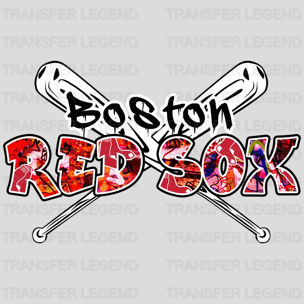 Boston Red Sox MLB Sugar Skull With Cap Illustration - DTF Iron On Transfer