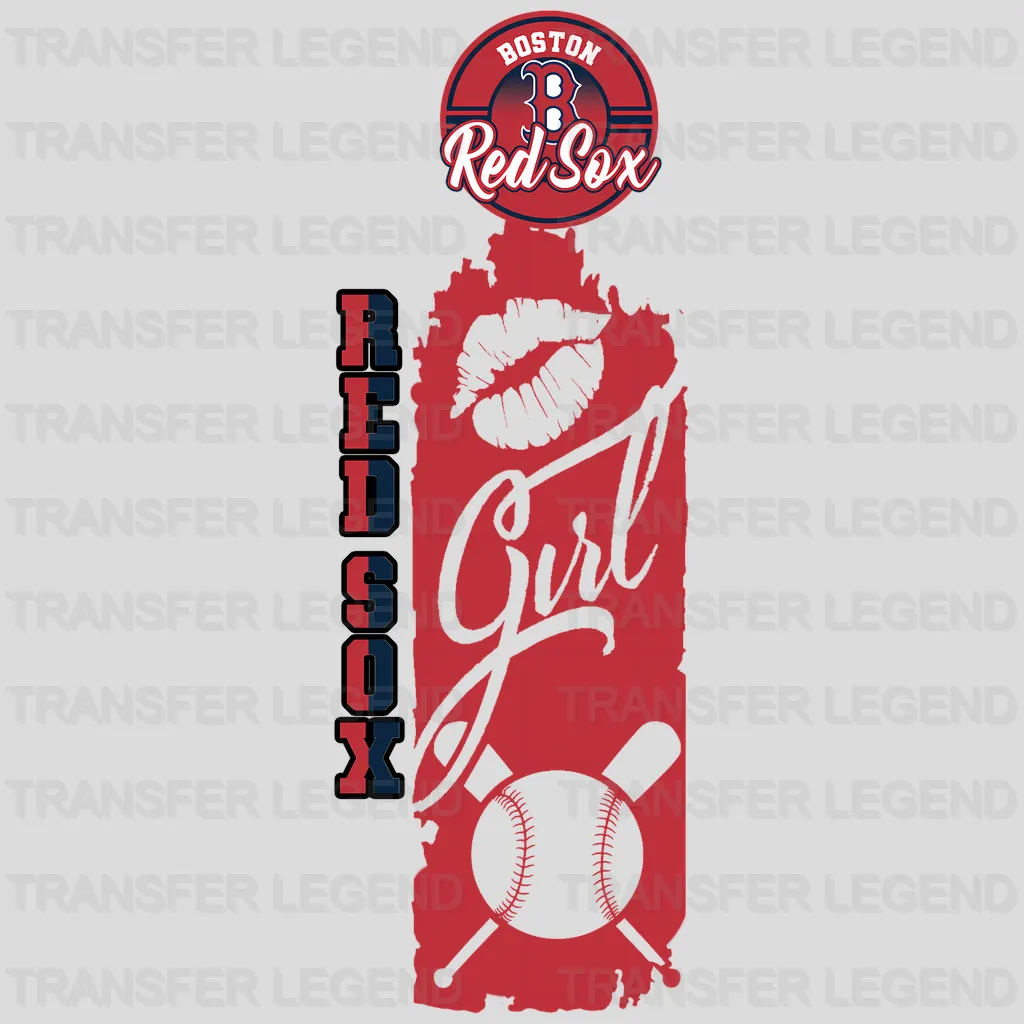 Boston Red Sox MLB Vertical Bookmark Style Strip Logo - DTF Iron On Transfer