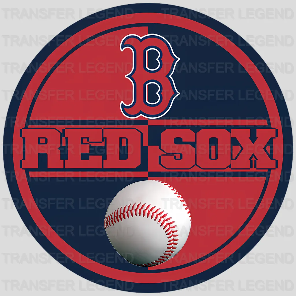 Boston Red Sox MLB Circle Logo With Stitch - DTF Iron On Transfer