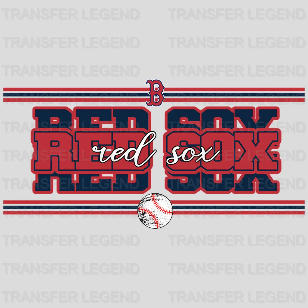 Boston Red Sox MLB Vintage Text Banner Logo - DTF Iron On Transfer